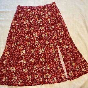 Floral Red Skirt